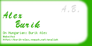 alex burik business card